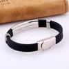 Trendy Fashion Cross Stainless Steel Silicone Bracelet Jewelry