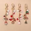 Cute Enamel Elk Snowman Santa Claus Keychain Christmas Key Ring Women Girls Handbag Pendants DIY X'mas  Jewelry Accesories
