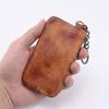 Handmade Vintage Genuine Leather Coin Purse Mini Zipper Wallet Cowhide Key Holder Small Pouch Retro Change Bag for Men Women