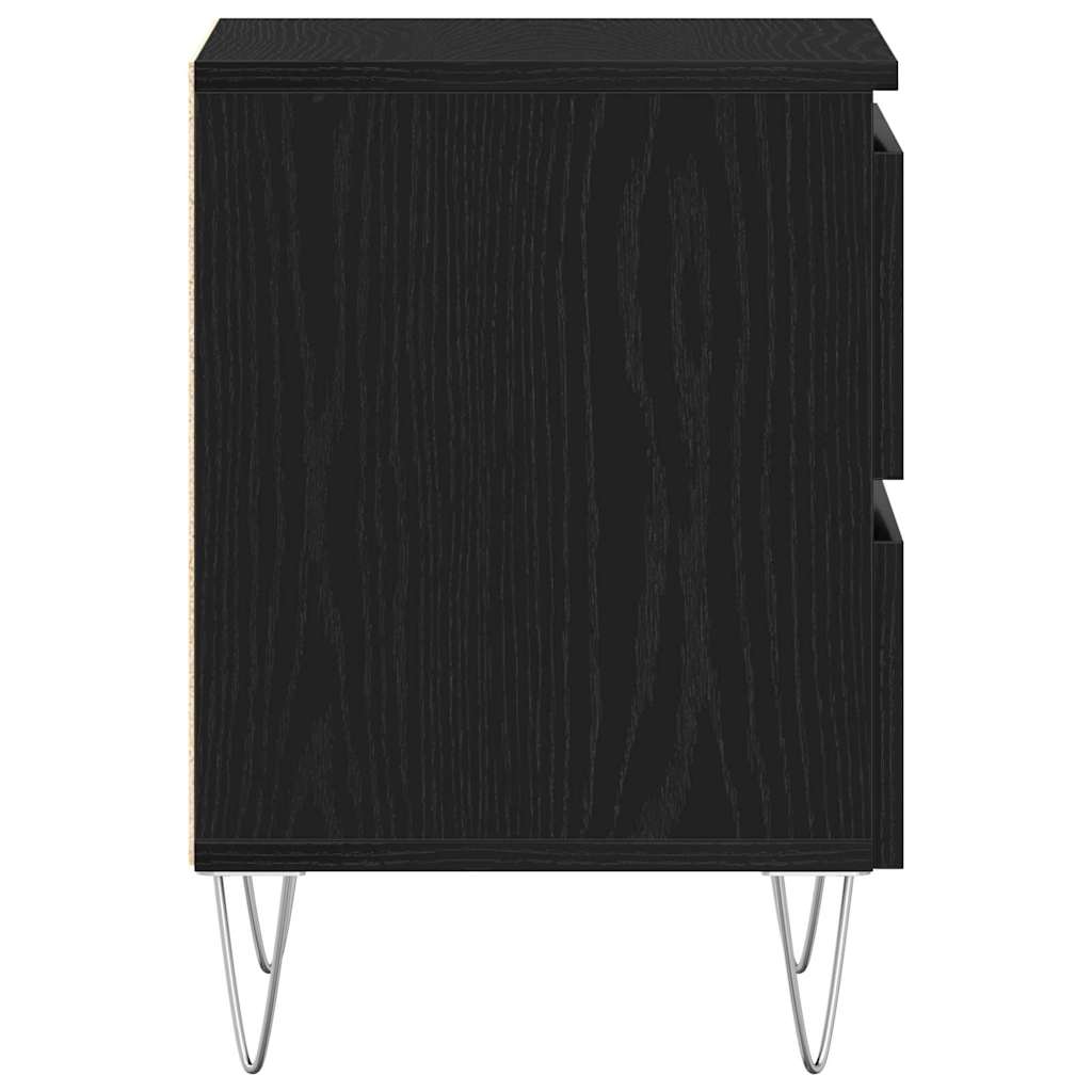 Nightstand Black Oak 40 x 35 x 50 cm Engineered Wood