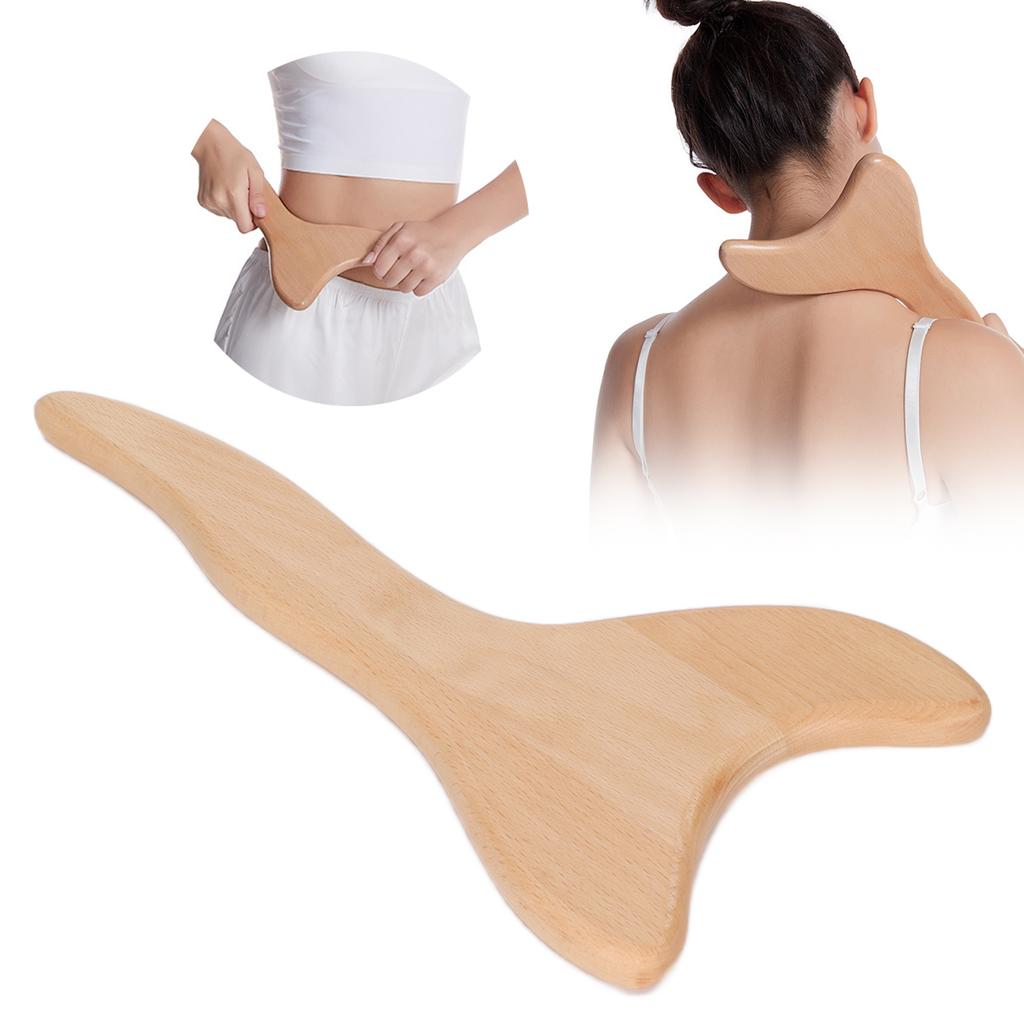 Beech Scraping Board Exquisite Wooden Guasha Massage Tool for Neck Body Meridian