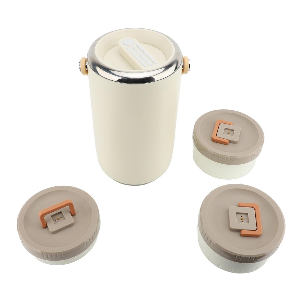 Boîte à lunch isotherme sous vide en acier inoxydable 2,6 L avec poignée 3 niveaux empilables