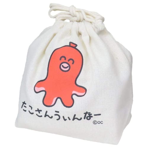 Drawing Drawstring Pouch/Octopus and Wiener Okutani Small Item Case Cute Goods Mail Order