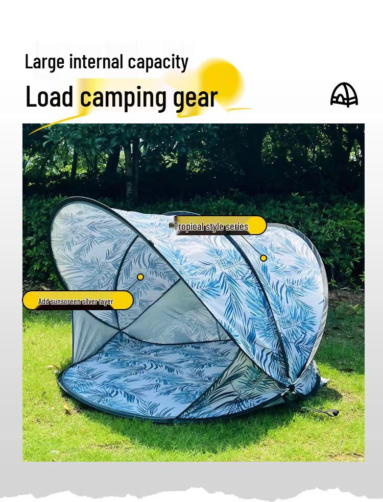 Automatic Folding Beach Tent: Sun Protection & Windproof Canopy for Outdoor Play and Picnics