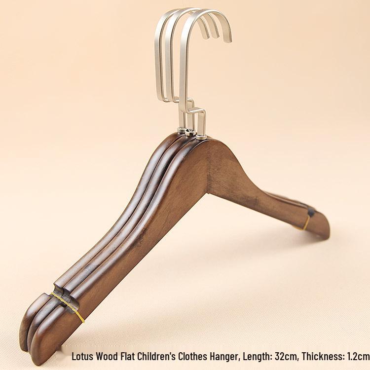 Non-Slip Wooden Clothes Hanger - Retro Solid Wood Design for Men, Women, Children, & Baby Clothes 10 pieces