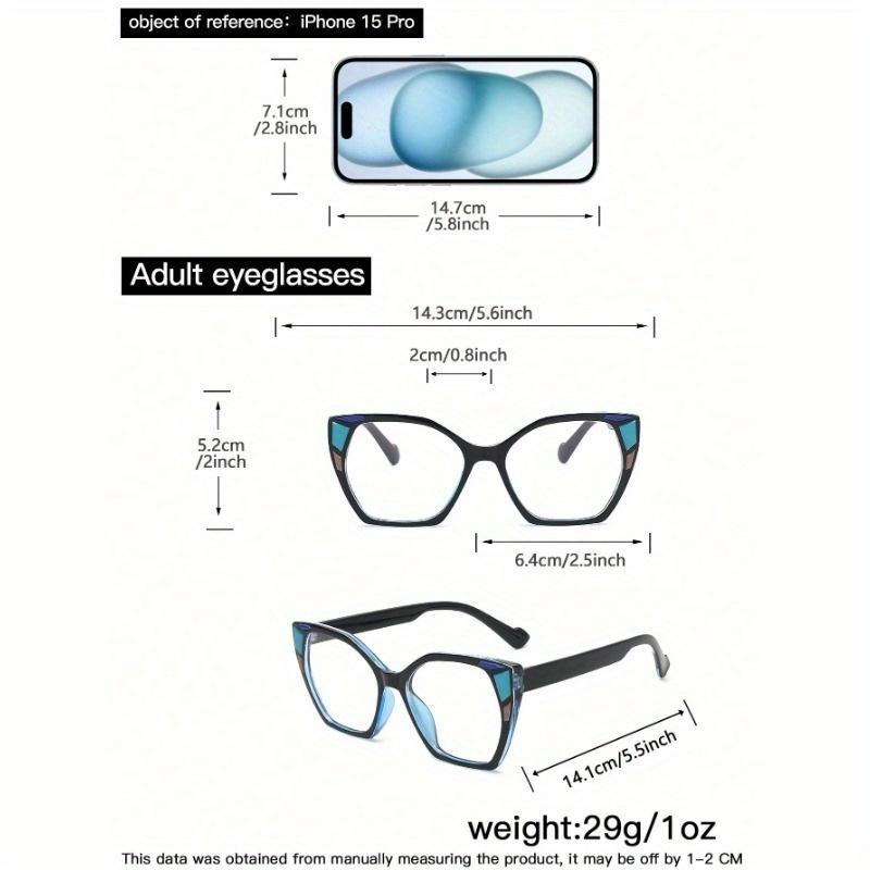 Women's Acrylic Bohemian Casual Cat Eye Fashion Glasses for Daily Reading and Work Commuting