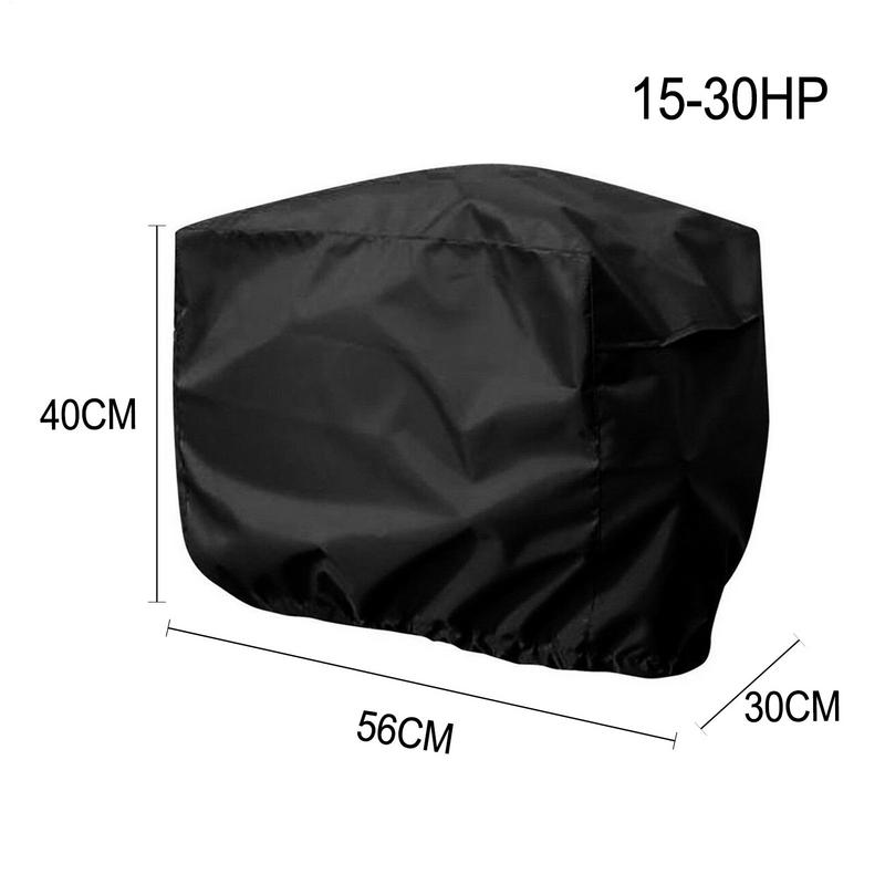 15-250 PS Volle Außenbordmotor-Bootsabdeckung 210D Wasserdichter, kratzfester, robuster Motorschutzmotor, schwarzer Bootsstoff