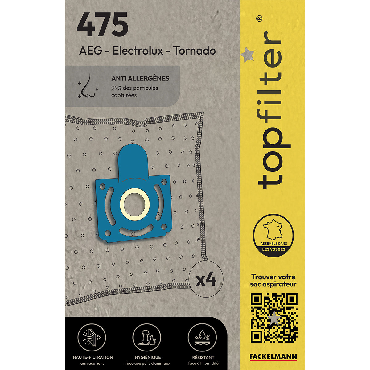 

Набор из 4 вакуумных пакетов Tornado и AEG TopFilter Premium арт.. 64475