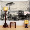 European Port Black And White Wash Painting Tapestry Wall Hanging Pine Psychedelic Bohemian Hippie Bedroom Decor