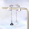New Arrival Female Earrings Sterling Silver OK Hand Shaped Earrings for Women Long Tassel Asymmetric Love Heart Gift