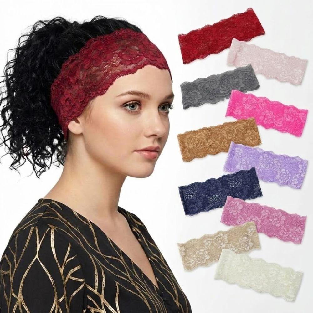 Hollow-Out Mesh Lace Hairband Elegant Headwrap Cap Fashion Headband Lady Girls Headwear