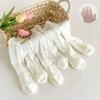 3Pairs/Set White Floral Baby Girls Socks Summer Breathable Mesh Knee High Sock Korean Kids Princess Ruffle Long Socks
