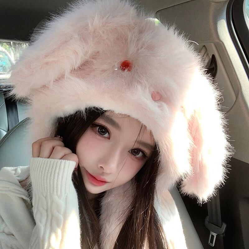 Women's Winter Plush Hat with Scarf & Ear Protection: Cold-Proof, Warm, and Thickened.