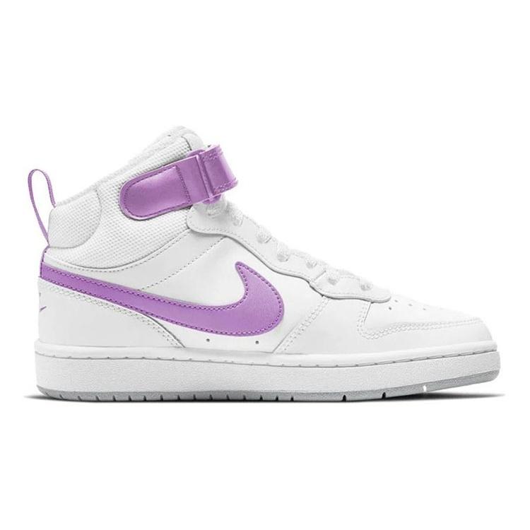 (GS) Nike Court Borough Mid 2 'White Purple' Kids' CD7782-103
