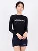 Akuatika Women'S Rash Guard Aqawts23010 + Layered Swim Board Shorts Nv Set