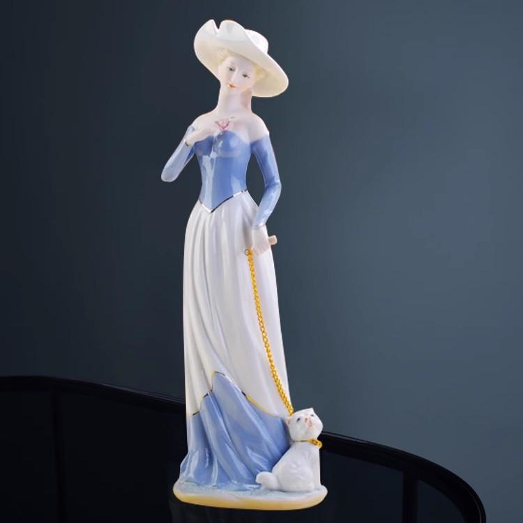 Ceramiczne Ozdoby Kobiety Zachodu do Europejskiego Wystroju Domu - Salon, Szafki na Wino i TV