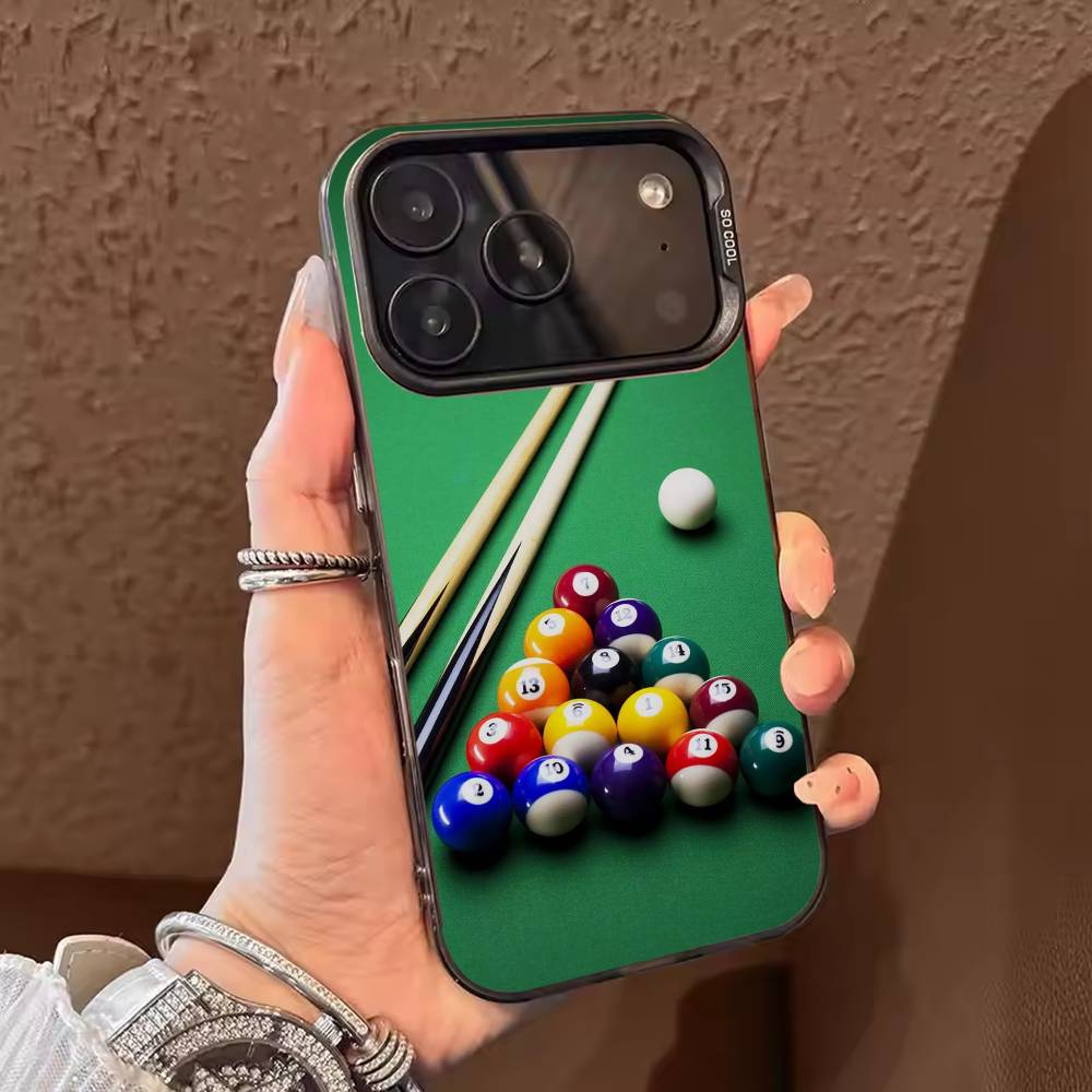 Billiards Snooker Phone Case Color Silver Shell For IPhone 17 16 15 14 13 12 11 Pro Max Plus
