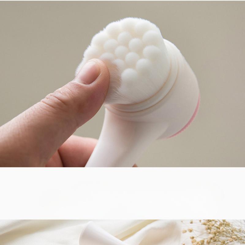 Double-sided Facial Cleansing Brush, Soft-bristled Silicone Facial Cleansing Instrument, Manual Facial Cleansing Pore Cleaner