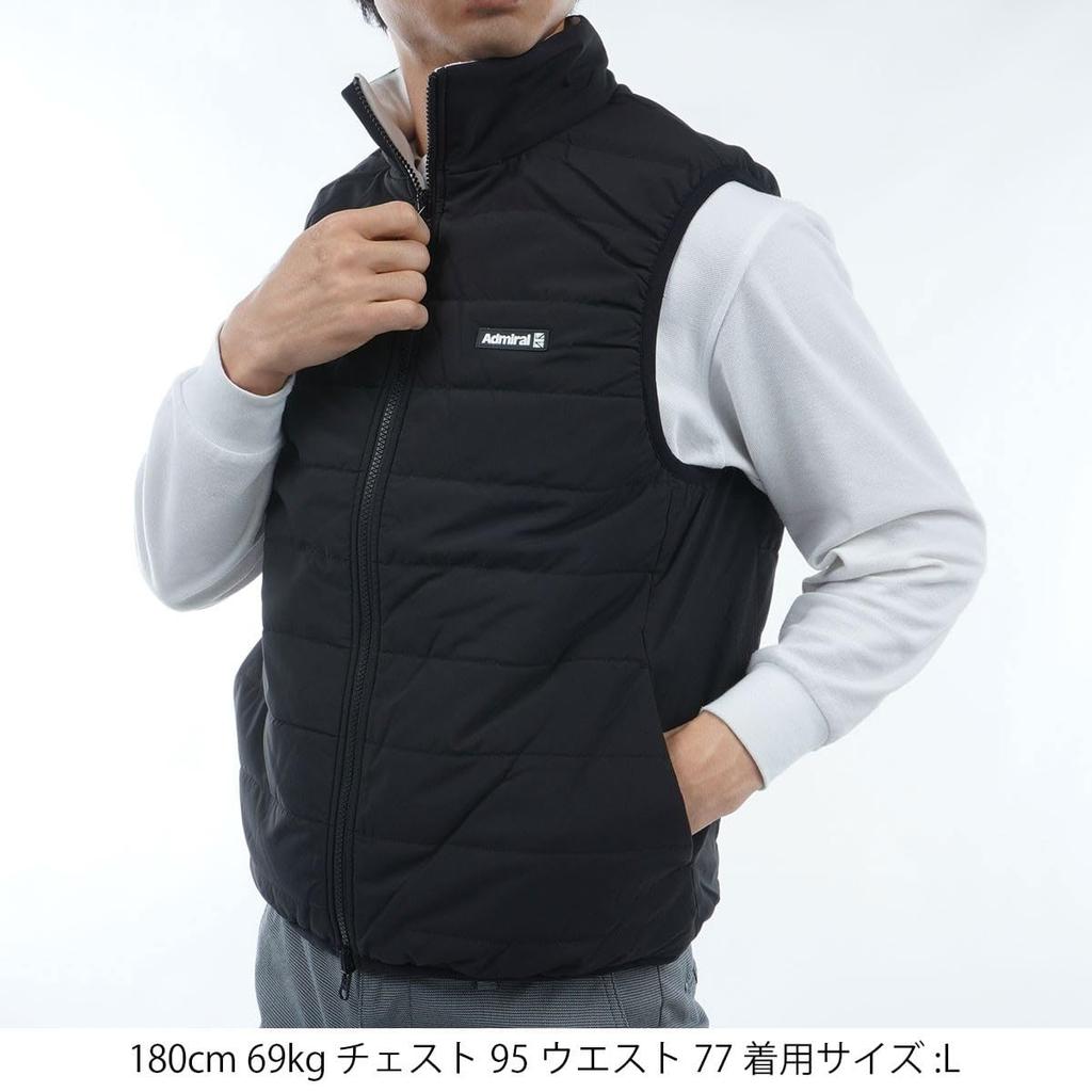 Vestă reversibilă cu căptușeală din fleece ADMA391 Negru [Admiral Golf] pentru bărbați