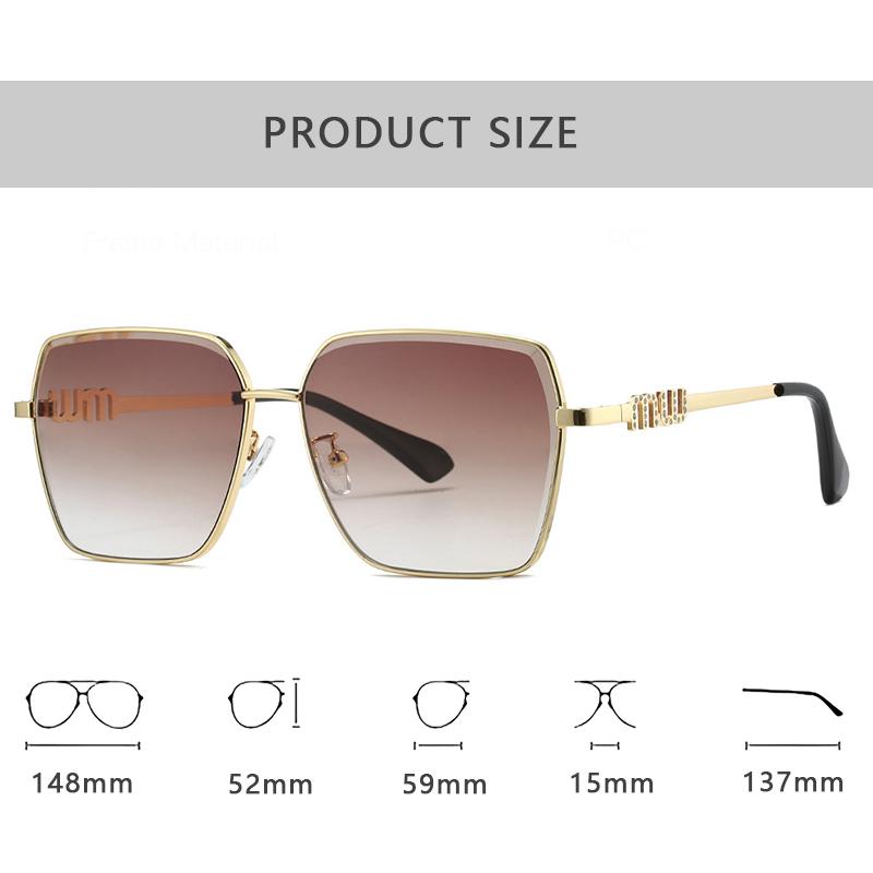 Fashion Luxury Brand Designer Sunglasses Women Square Letter Elegant Cute Shades Glasses Outdoor Trendy Travel Sunglasses