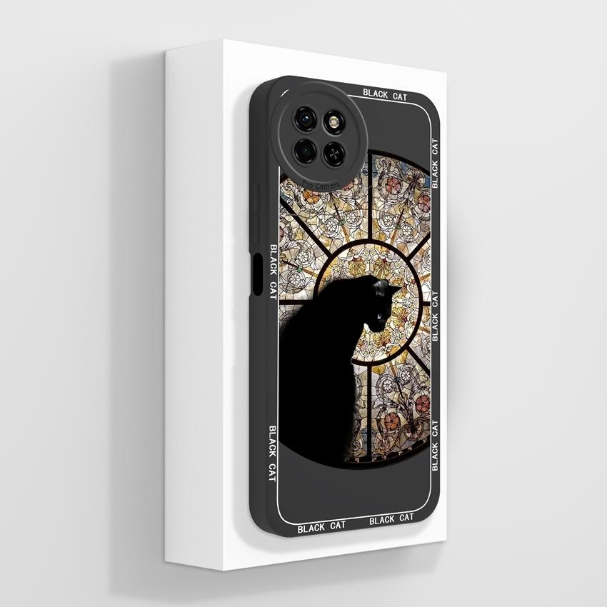 For Itel S23 S24 S25 P55 P65 A70 A80 Lovely Cat Phone Cover Camera Protection Soft Liquid Silicone High Quality Anti Fingerprint Case For Itel Housing