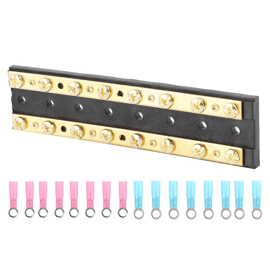 60A Dual Row Independent Busbar with Heat Shrinkable Tube Terminal for Truck Car Yacht Ship8 Position Terminal
