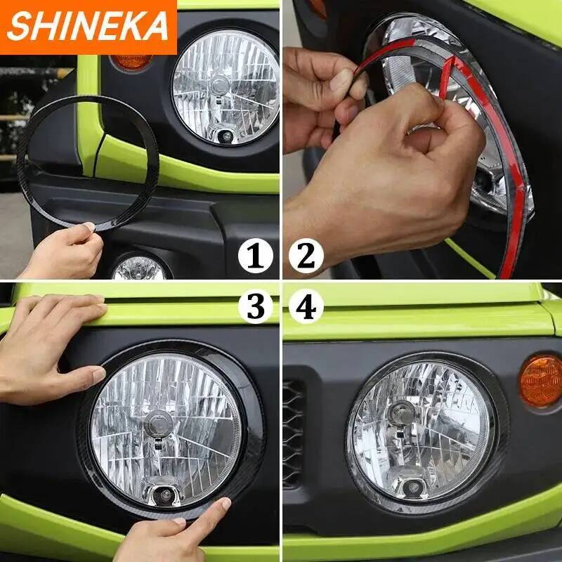 SHINEKA Auto Frontscheinwerfer Lampe Dekoration Abdeckung Aufkleber für Suzuki Jimny 2019 2020 2021 2022 2023 2024 Exterieur Zubehör