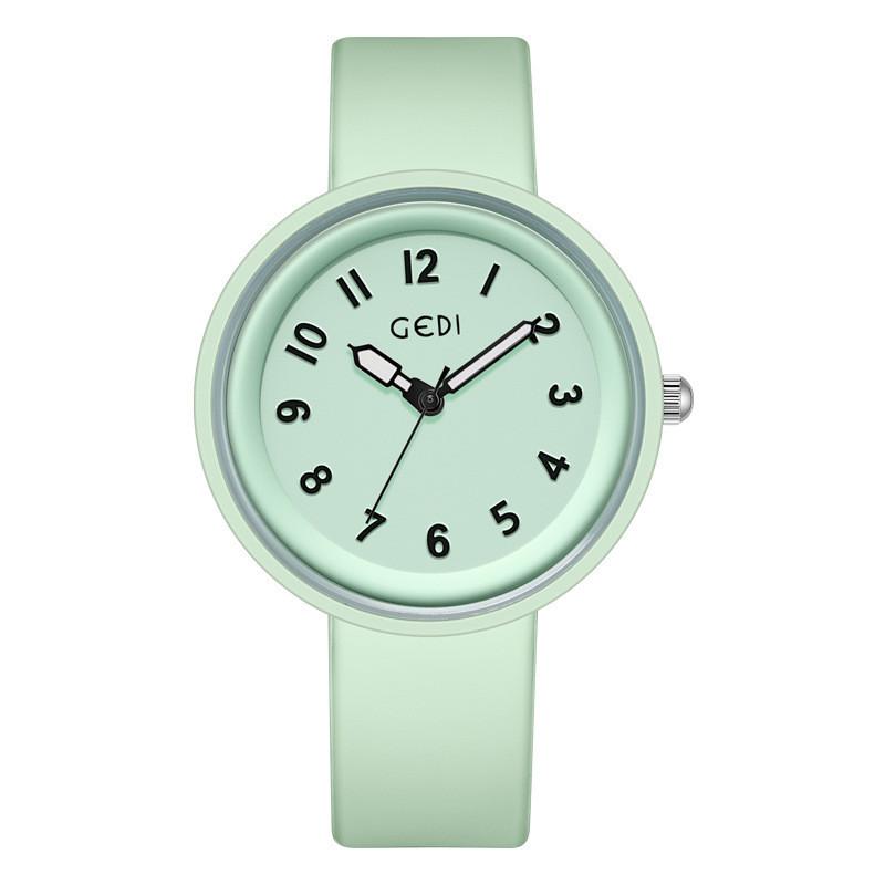 Gadi Minimalist Silicone Student Watch With Quartz Movement Waterproof For Girls зелёный