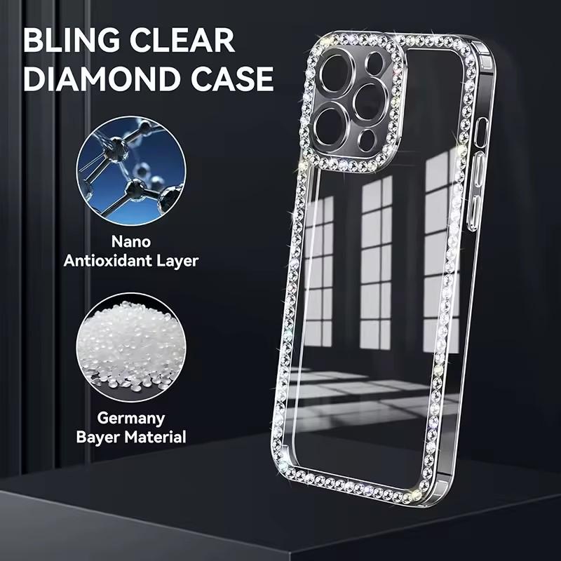 Luxury Glitter Bling Diamond Clear Phone Case For TECNO Camon 40 30 Pro 4G 5G 12 15 TECNO Pop 10C 9 8 7 Pro Pop 6 GO Soft Cover