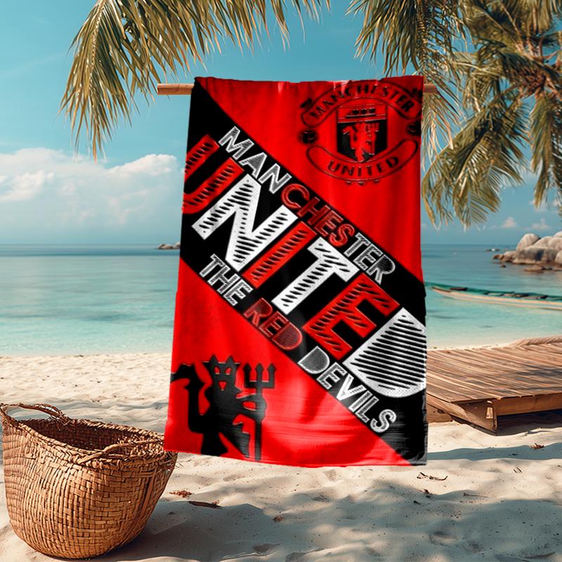 Ultra-Soft Beach Towel with Manchester United Theme,Ideal for Pool - Camping, Diving - Perfect Travel Essential, Vibrant Beach Towel.