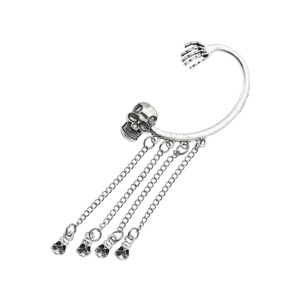 Unique Skull Tassels Earring Fashion Dangle Ear Cuff Comfortable Ear Jewelry Alloy Texture Suitable for Party Wear
