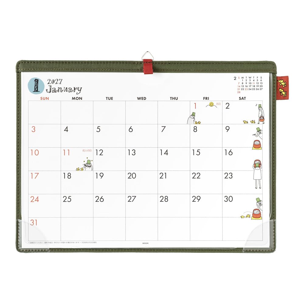 Midori 2027 Desk A4 Old Man 31417006 Calendar, Size, Design,