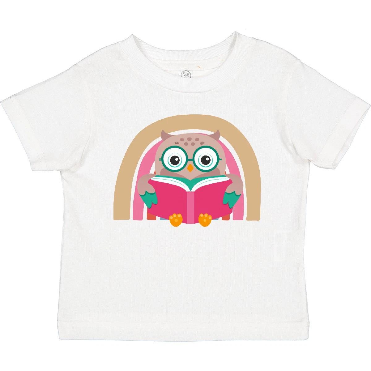 Inktastic Book Lover Owl Reading Librarian Toddler T-Shirt Reader Bookworm Prek 160