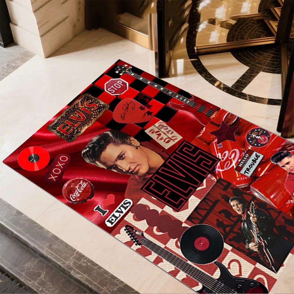 Elvis Presley Performance Carpet Suitable for Hallway Living Rooms Outdoor Foyer Anti-slip Rug Anime Office Decor Perfect Gift for Women/Men