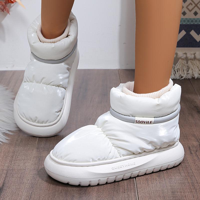 Fashion Women's Waterproof Down Cotton Padded Shoes Warm Plush Thick Bottom Snow Boots Women 2024 Platform Non-Slip Winter Ankle Boots