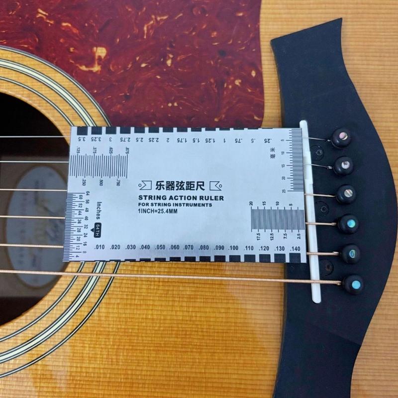 String Action Ruler Gauge String Height Measurement Tool Guitar Fret Leveling Ruler Guitar Set Up Repair Tool Enduring