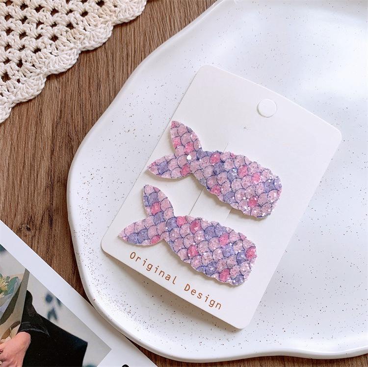 Shiny Mermaid Tail Hair Clips for Girls. Colorful Sparkling Design, Cute BB Clips for Bangs Hair, Perfect for Little Princesses