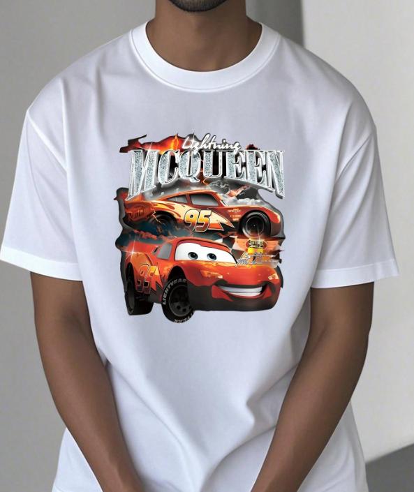 

Cars Lightning McQueen Vibrant T-Shirt,Soft Breathable & Fade Resistant, Classic Fit for Daily Casual Wear XXL белый