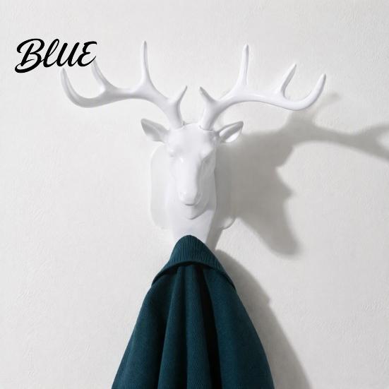 Kitchen Utensil Organizers Deer Head Wall Hook Adhesive Antler Decorative Hanger Modern Hangers Plastic Mount Organizer for Home And Bathroom