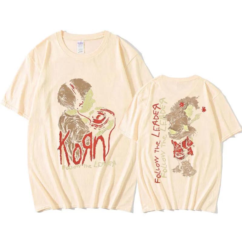 

Korn Follow The Leader Walkman T Shirt Men s Metal Gothic Rock Band T Shirts Unisex Clothing Fashion Vintage Oversized T-shirt 4XL
