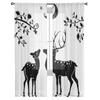 Deer Under The Moon Sheer Curtains For Bedroom Living Room Tulle Curtains For Kitchen Window Voile Curtains
