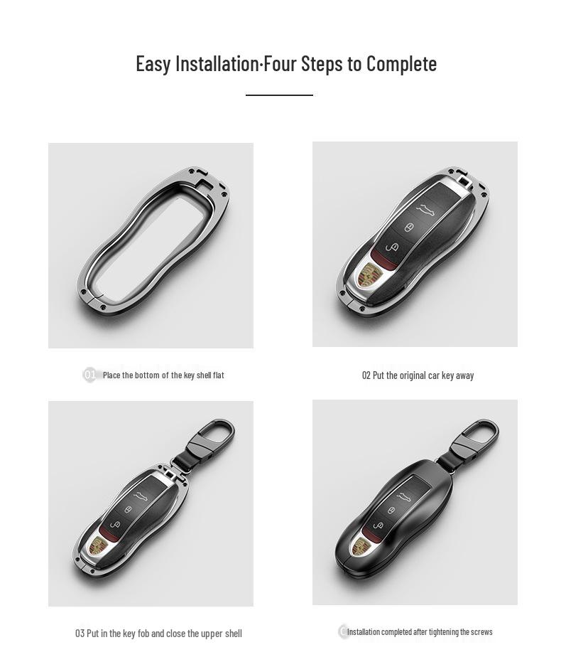 Cayenne & Panamera Aluminiumlegierungsschlüsselhülle mit Lederband - High-End