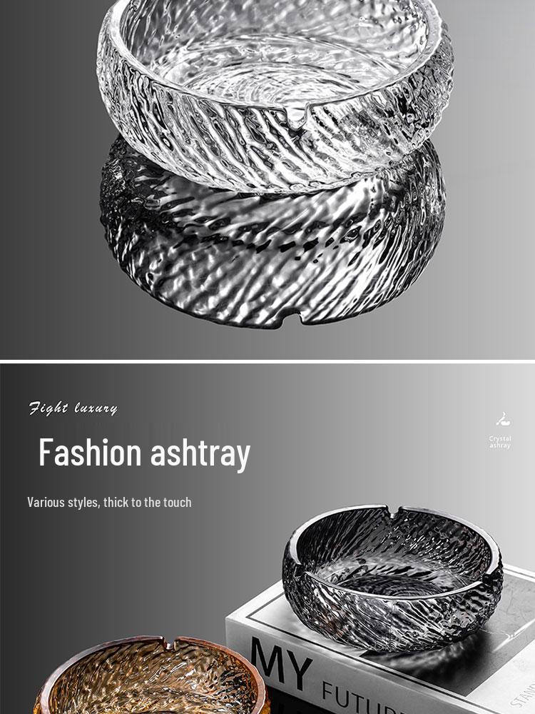 High-End Glass Ashtray for Home, Office & Car - Stylish & Creative Design