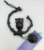 Nambu ironware wind owl owl perched on a Japanese-made chime, design, branch, gift.