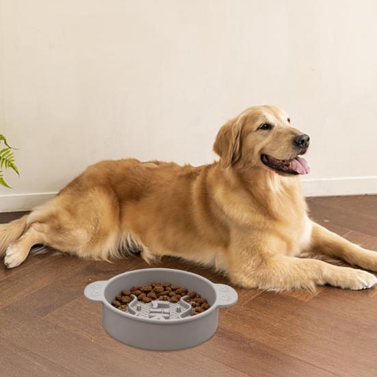 Tigela Alimentadora Lenta para Cães Prato de Comida Lenta para Cães Tigela de Silicone para Comida de Pet Previne Engasgos para Cães e Gatos que Comem Rápido