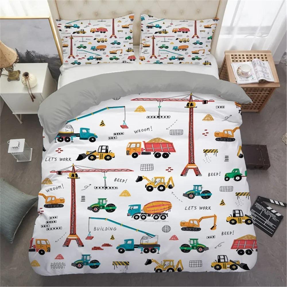 Comfortable Cartoon Pattern Duvet Cover Set With Duvet Cover And Pillowcases King Queen Twin Sizes For All Ages