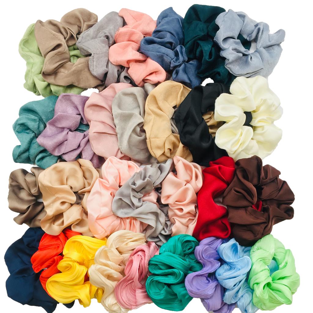 50/40/30 Stück/10 Stück Haargummis für Frauen Mädchen Plüsch Elastisches Band Gummiband Weihnachten Weihnachtsmann Accessoires Flauschiger Kunstpelz Satin