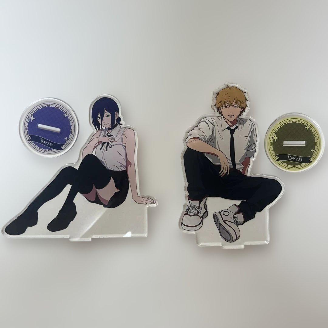 Used Chainsaw Man Acrylic Stand Denji Reze Set of 2