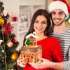 Decor Christmas Gingerbread Man House Pattern Gift Box With Material Paper