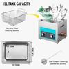 15L Ultrasonic Cleaner Jewelry Cleaner with Heater Timer for Jewelry Cleaning Knob Control Eyeglass Rings Dentures Music Instruments